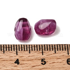 不透明アクリル天然石風ビーズ  ナゲット  パープル  9x7x5.5mm  穴：1.5mm  約2500個/500g&nbsp;OACR-G061-04B