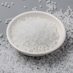 MIYUKIラウンドロカイユビーズ  日本製シードビーズ  （rr131fr）マットクリスタルab  8/0  3mm  穴：1mm  約422~455PCS /ボトル  10 G /ボトル&nbsp;SEED-JP0009-RR0131FR