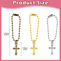60Pcs 3 Colors Alloy Cross Pendant Decoration&nbsp;HJEW-YW00042