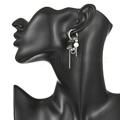 Natural Eagle Eye Stone Chips Drop Earrings&nbsp;EJEW-TA00817-04