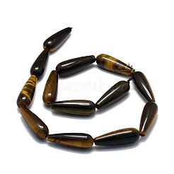 天然石タイガーアイビーズ連売り  水滴  30x10mm  穴：1.4mm  約13個/連  15.75''（40センチメートル）&nbsp;G-E576-34