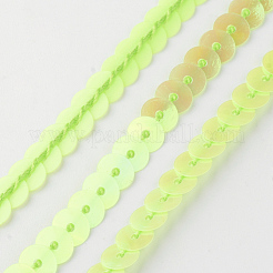 環境に優しいプラスチックスパンコールビーズ  スパンコールビーズ  装飾アクセサリー  ABカラー  フラットラウンド  芝生の緑  6mm  約5m /ロール&nbsp;PVC-Q092-6mm-P85