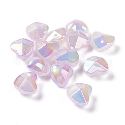 UVメッキ蓄光透明アクリルビーズ  暗闇で光る  多面カット  ハート  ミックスカラー  19.5x20.5x13.7mm  穴：3.7mm&nbsp;OACR-C001-06