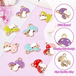 10Pcs 5 Colors Autumn Theme Alloy Enamel Pendants&nbsp;ENAM-YW0003-39