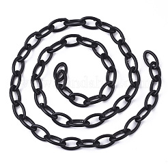 不透明なアクリルアズキチェーン  馬の目  ミックスカラー  13x8x2mm  18.5インチ〜19.29インチ（47~49cm）/連&nbsp;SACR-N010-001