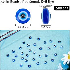 ラウンドナザールボンジュウ樹脂ビーズ  ブルー  6~12x5~12mm  穴：1.8~2mm  266個/箱&nbsp;RESI-NB0001-26A