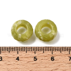 天然なレモンジェイドヨーロッパのビーズ  大穴ビーズ  多面カット  ロンデル  13x7.5mm  穴：6mm&nbsp;GG-NH0003-A15