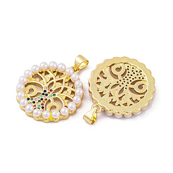 Brass Micro Pave Cubic Zirconia Pendants&nbsp;KK-E108-45G