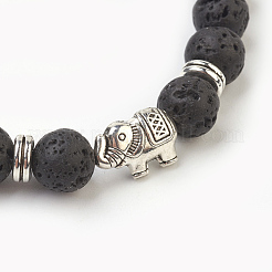 Natural Lava Rock Beads Stretch Bracelets&nbsp;BJEW-JB03850-06