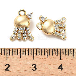 Brass Micro Pave Clear Cubic Zirconia Charms&nbsp;KK-C054-07G