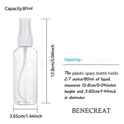 80ml透明ペットプラスチック香水スプレーボトルセット  PPのプラスチック漏斗ホッパーとPEのプラスチックスポイト  丸い肩  透明  128.5x36.5mm  容量：80ミリリットル  32個/セット&nbsp;MRMJ-BC0001-57