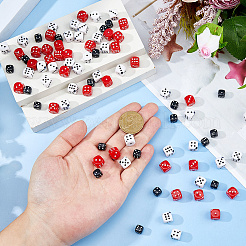 120個3スタイルアクリルビーズ  サイコロ  ミックスカラー  9.5~10x9.5~10.5x9.5~10.5mm  穴：1.2~2.5mm  40個/スタイル&nbsp;OACR-DC0001-57