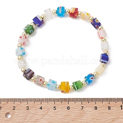 Handmade Millefiori Glass & Non-magnetic Synthetic Hematite Beaded Bracelets&nbsp;BJEW-JB13569