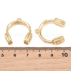 合金ペンダント  ヘッドホンチャーム  ラックめっき  カドミウムフリー＆鉛フリー  ゴールドカラー  25.5x23x7mm  穴：1.8mm&nbsp;AL-CBA83D5-11G