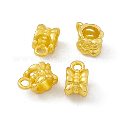 ラックメッキ合金チューブベイル  カドミウムフリー＆鉛フリー＆ニッケルフリー  蝶結び  マットゴールドカラー  11x6x7mm  穴：2mm  内径：5mm&nbsp;FIND-G045-70MG
