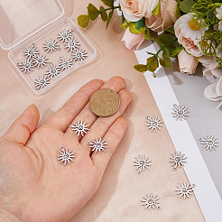304ステンレススチールペンダント20個  太陽のチャーム  ステンレス鋼色  17x15x1mm  穴：1.2mm&nbsp;STAS-DC0017-37