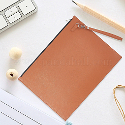 長方形のPUレザー会議ファイルバッグ  ファイルポケット  合金ジッパー付き  シエナ  263x346x2mm&nbsp;AJEW-WH20019-115A
