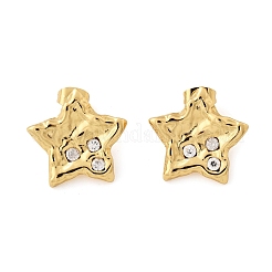 304 Stainless Steel Rhinestone Stud Earrings for Women&nbsp;EJEW-U052-02G