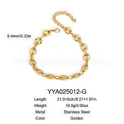 Fashionable 304 Stainless Steel Coffee Bean Chain Anklets for Women&nbsp;CS8470-1