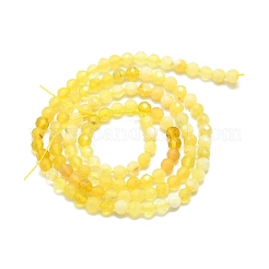 天然石イエローオパールビーズ連売り  多面カット  ラウンド  3mm  穴：0.7mm  約132個/連  15.16''~15.55''（38.5~39.5センチメートル）&nbsp;G-P457-A02-18