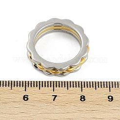 女性用304ステンレススチール指輪  ゴールデン·ステンレス鋼色  usサイズ7（17.3mm）&nbsp;RJEW-A052-01A-GP
