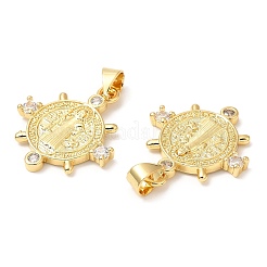 Rack Plating Brass Micro Pave Cubic Zirconia Pendants&nbsp;KK-A185-05G