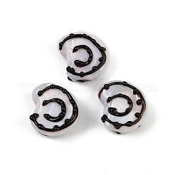 手作りランプワークビーズ  巻き貝  ブラック  14~15x14~15.5x8.5~9.5mm  穴：1.6~1.8mm&nbsp;LAMP-D303-08H