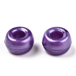 プラスチックパールビーズ  バレル  パープル  9x6mm  穴：3.8mm  約1900個/500g&nbsp;KY-T025-01-D04
