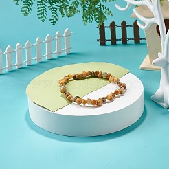 Natural Moss Agate Chip Beads Bracelet for Girl Women&nbsp;BJEW-JB06748-07