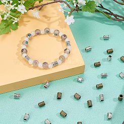 チベット風合金ビーズ  コラム  ミックスカラー  8x6mm  穴：4mm  80個/カラー  2色  160個/箱&nbsp;TIBEB-FH0001-12