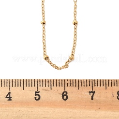 304ステンレススチールサテライトチェーンネックレス  カニカン付き  ゴールドカラー  17.91インチ（45.5cm）&nbsp;X-NJEW-L173-012-G