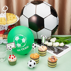 フットボールの紙製ケーキトッパー  プラスチックサッカー  アルミフィルム風船  ゴム製インフレータブルバルーン  ワイヤー付き泡クリスマスベリー  ミックスカラー  43~502x34~436x0.1~3mm&nbsp;AJEW-SC0002-75
