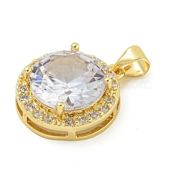 Rack Plating Brass Cubic Zirconia Pendants&nbsp;KK-Z067-15G