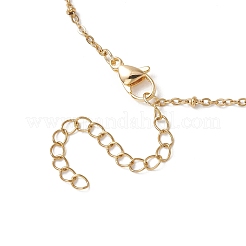Brass Pave Clear Cubic Zirconia Angel Wings Pendant 304 Stainless Steel Satellite Chain Necklaces for Women&nbsp;NJEW-JN05936