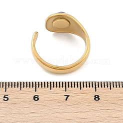304ステンレススチールオープンカフリング  女性用天然宝石リング  18KGP本金メッキ  イオンプレーティング（ip）  内径：17mm&nbsp;RJEW-Z078-04G