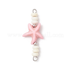 10Pcs 2 Styles Dyed Synthetic Turquoise Starfish Turtle Rondelle Beaded Connector Charms&nbsp;PALLOY-JF04058