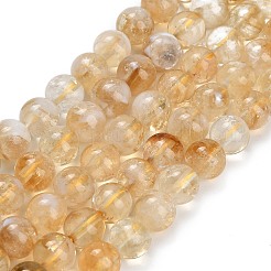 Heated Natural Citrine Beads Strands&nbsp;X-G-C293-A03-8mm