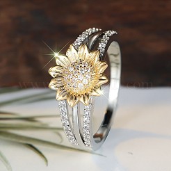 真鍮パヴェキュービックジルコニア指輪  花  プラチナ  usサイズ7（17.3mm）&nbsp;FS-WG273A5-02