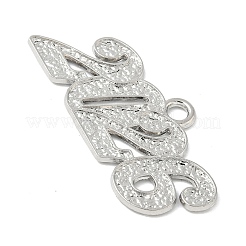 合金ペンダント  ラックめっき  数2026  プラチナ  17.5x37x1.5mm  穴：2.5mm&nbsp;FIND-L025-03P
