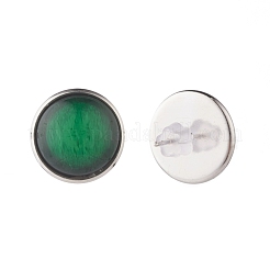 女性用プレーンドーム/ハーフラウンドレジンスタッドピアス  ミックスカラー  16.5x13.5mm  ピン：0.7mm&nbsp;EJEW-JE04799
