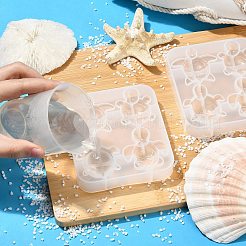 DIYシリコン型2個  レジン型  ウミガメ  ホワイト  104x94x18mm  内径：45~49x35~46mm&nbsp;DIY-CJ0003-32