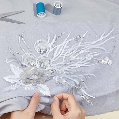 3D Flower Polyester Embroidery Sew on Flower Appliques&nbsp;PATC-WH0008-24A