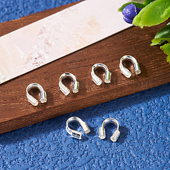 6個925スターリングシルバーワイヤーガーディアン  銀  5x5x2mm  穴：0.6mm&nbsp;STER-TA0001-46S