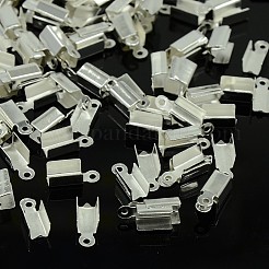 アイアン製コードエンドパーツ  銀  13x5x4mm  穴：1.5mm&nbsp;IFIN-ZX1000-S