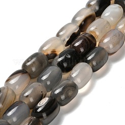 天然バンデットアゲートビーズ連売り  染め＆加熱  ライス  グレー  9.5~10.5x13.5~14mm  穴：1mm  約27~28個/連  15.16''（38.5cm）〜15.28''（38.8cm）&nbsp;G-D317-A01-07