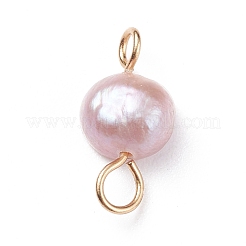 Natural Cultured Freshwater Pearl Connector Charms&nbsp;PALLOY-JF01394-01