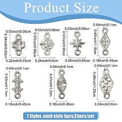 35Pcs 7 Styles 304 Stainless Steel Links&nbsp;STAS-YW0011-24