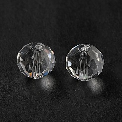 K9ガラス模造オーストリアクリスタルビーズ  多面カット  ラウンド  透明  6mm  穴：1mm&nbsp;GLAA-H024-17A-01