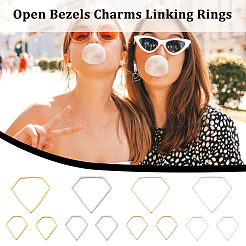 80Pcs 8 Styles Zinc Alloy Linking Rings&nbsp;FIND-GA0004-09