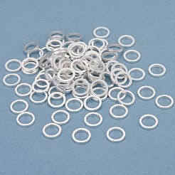 真鍮製フレームコネクター  長持ちメッキ  丸いリング  925銀メッキ  7x1mm  内径：5mm&nbsp;KK-Y003-03B-S